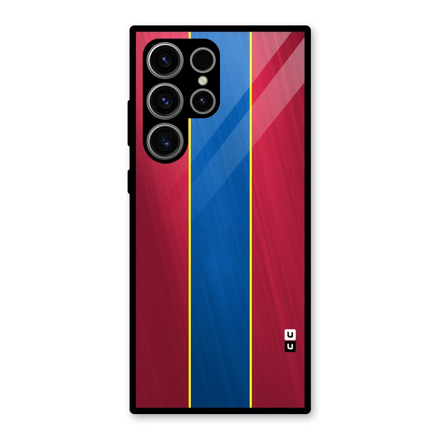 Premium Vertical Stripes Glass Back Case for Galaxy S23 Ultra