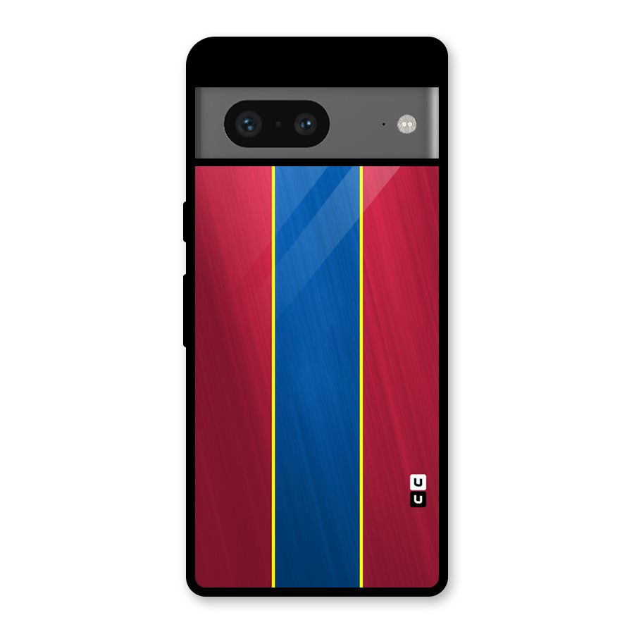 Premium Vertical Stripes Glass Back Case for Google Pixel 7