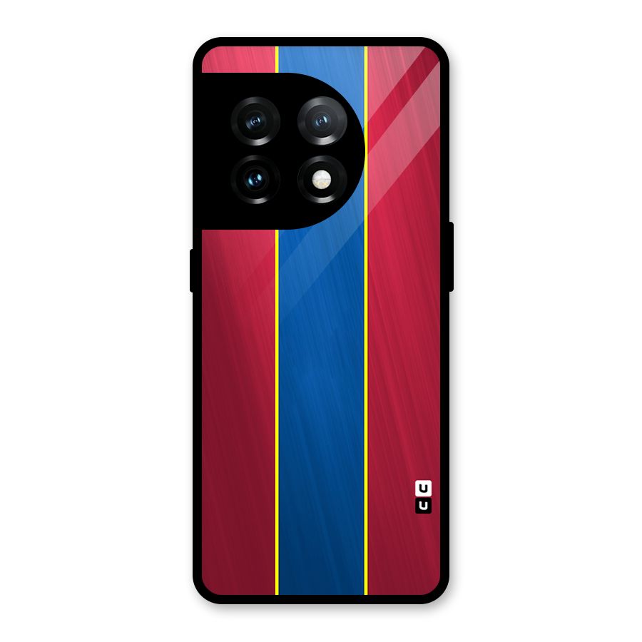 Premium Vertical Stripes Glass Back Case for OnePlus 11