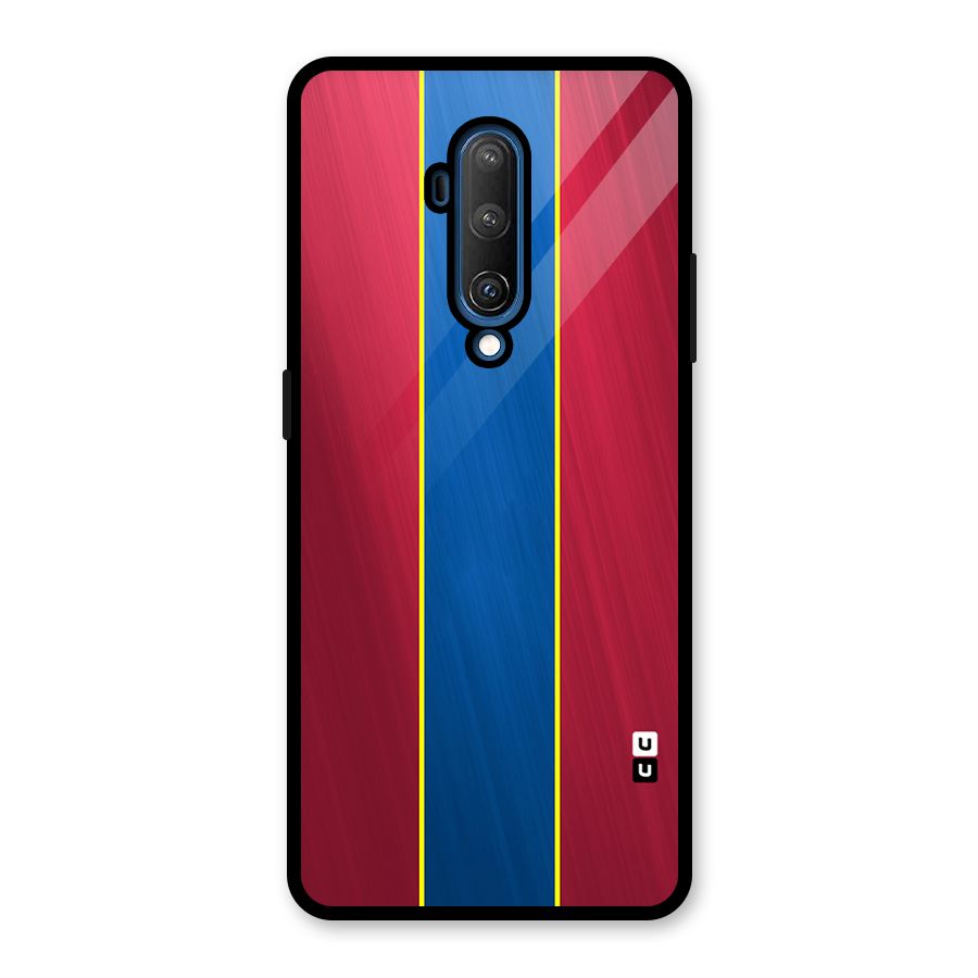 Premium Vertical Stripes Glass Back Case for OnePlus 7T Pro