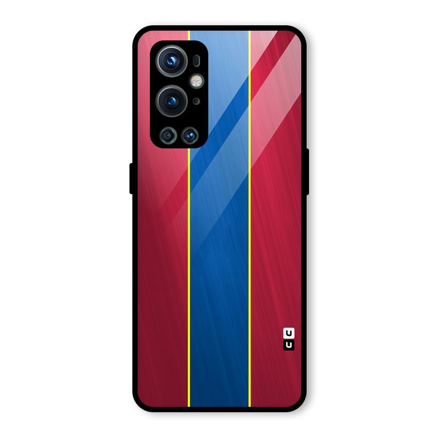 Premium Vertical Stripes Glass Back Case for OnePlus 9 Pro