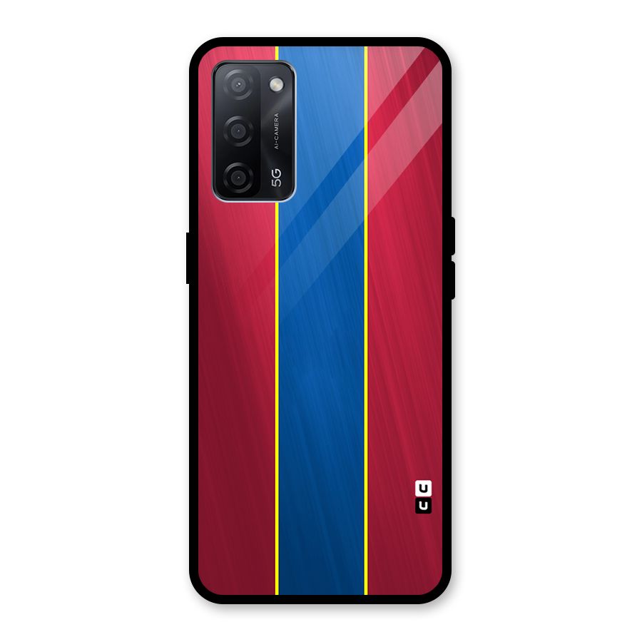 Premium Vertical Stripes Glass Back Case for Oppo A53s 5G
