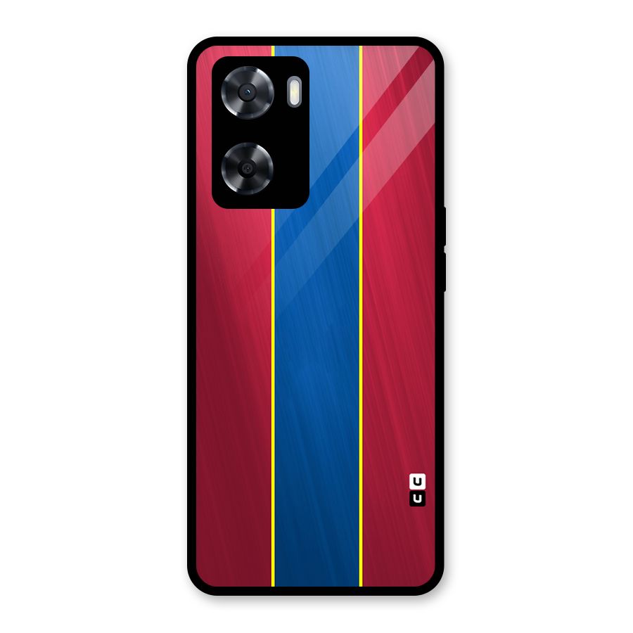 Premium Vertical Stripes Glass Back Case for Oppo A57 2022