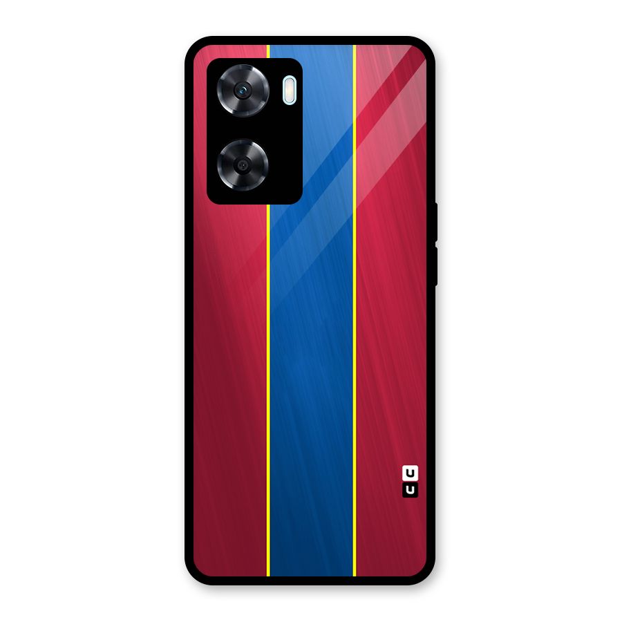 Premium Vertical Stripes Glass Back Case for Oppo A77