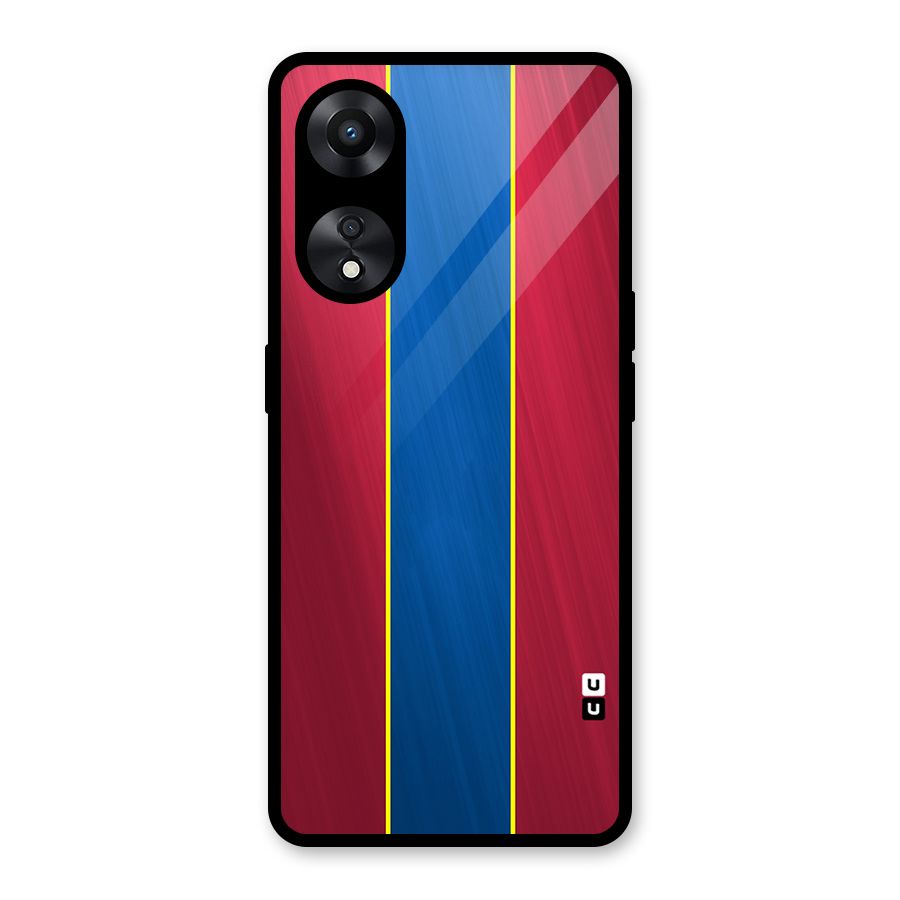 Premium Vertical Stripes Glass Back Case for Oppo A78