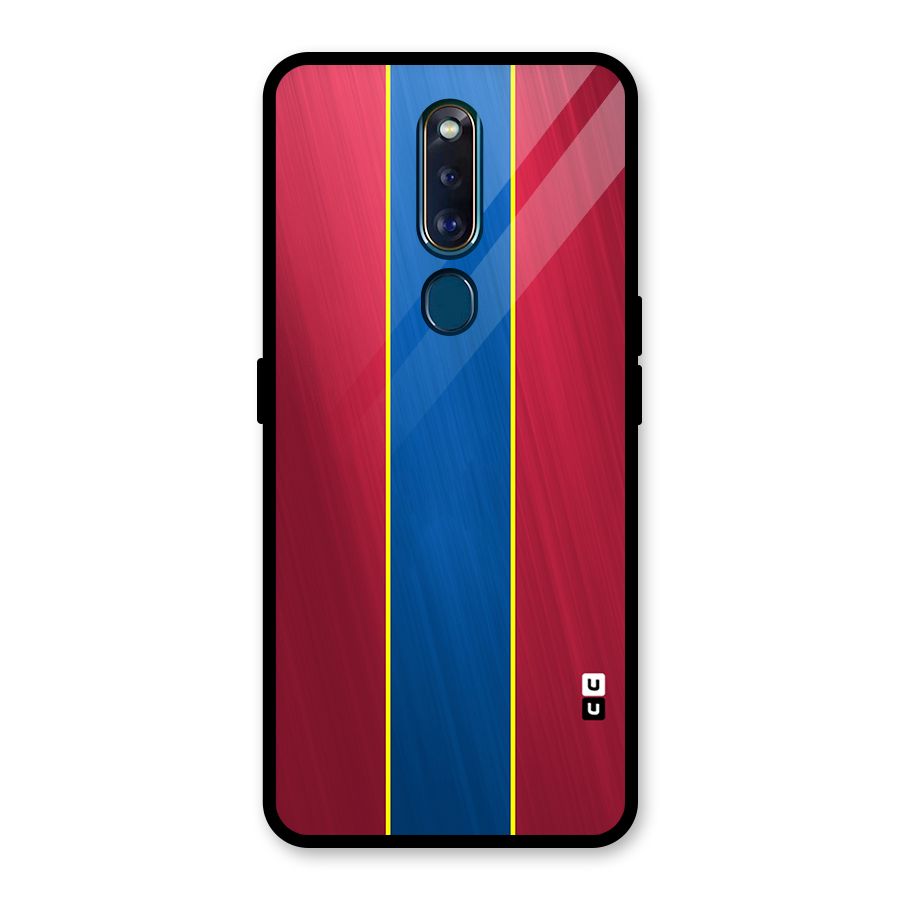 Premium Vertical Stripes Glass Back Case for Oppo F11 Pro