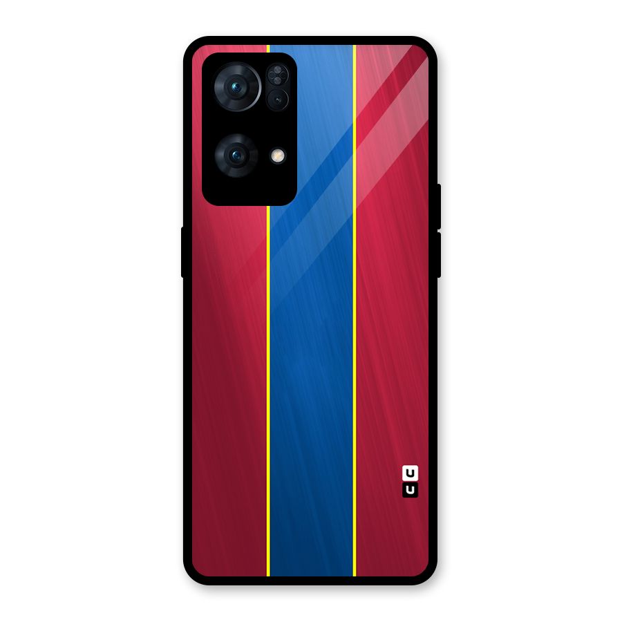 Premium Vertical Stripes Glass Back Case for Oppo Reno7 Pro 5G