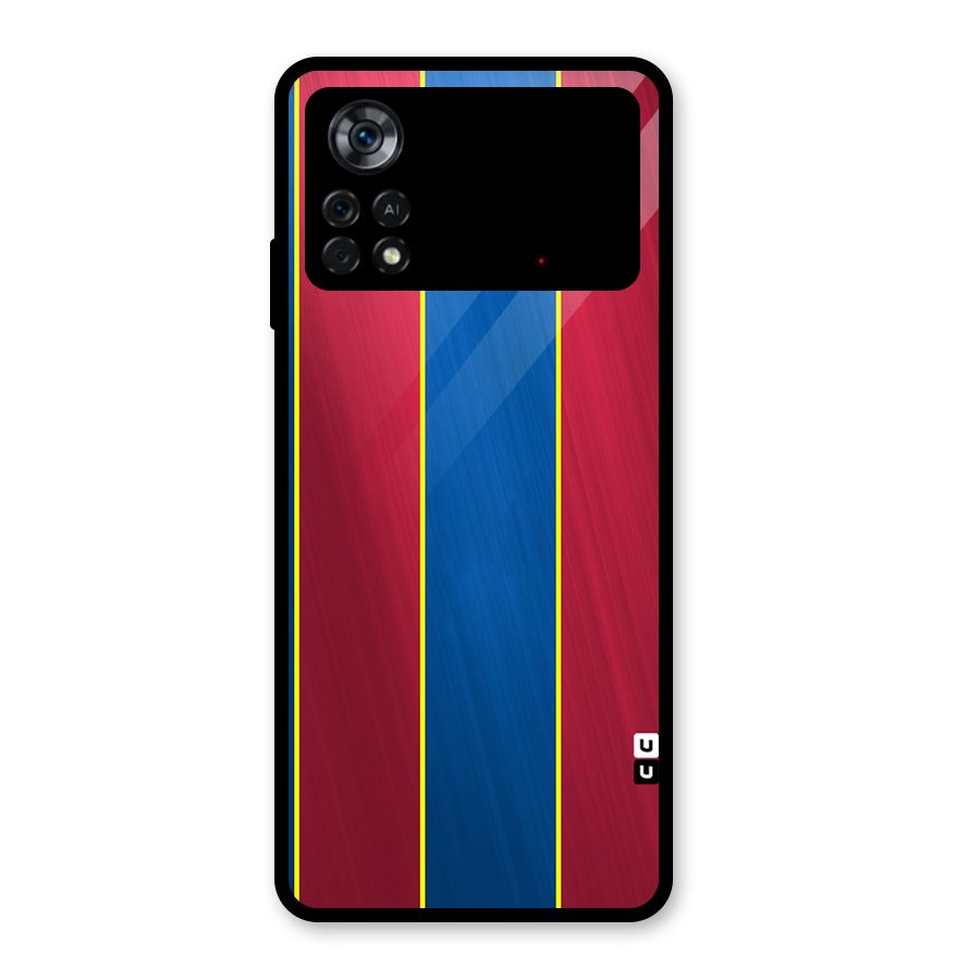 Premium Vertical Stripes Glass Back Case for Poco X4 Pro 5G