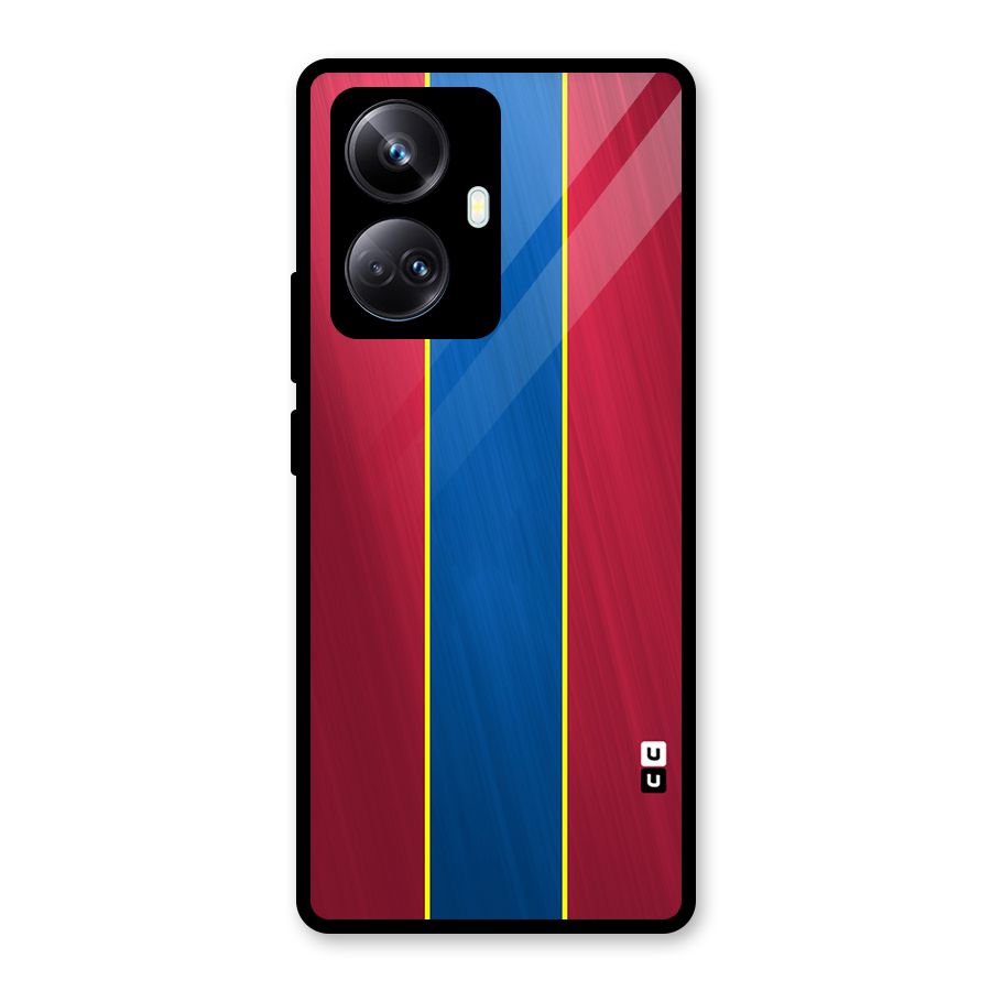 Premium Vertical Stripes Glass Back Case for Realme 10 Pro Plus