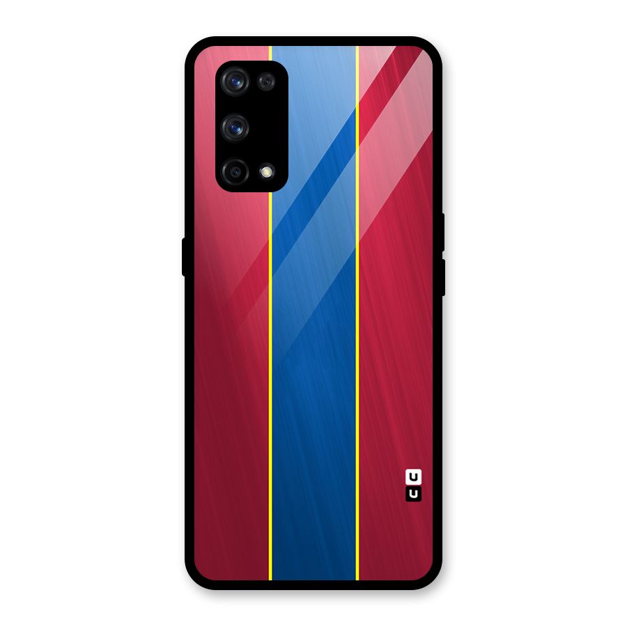 Premium Vertical Stripes Glass Back Case for Realme X7 Pro