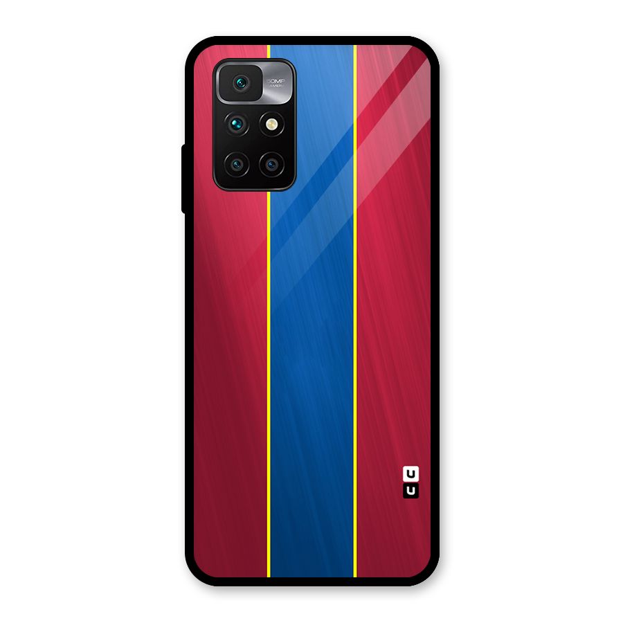 Premium Vertical Stripes Glass Back Case for Redmi 10 Prime