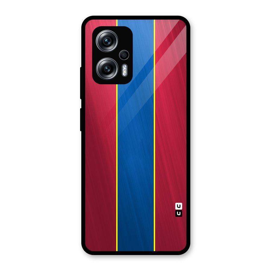Premium Vertical Stripes Glass Back Case for Redmi K50i