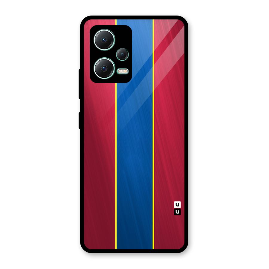 Premium Vertical Stripes Glass Back Case for Redmi Note 12 5G