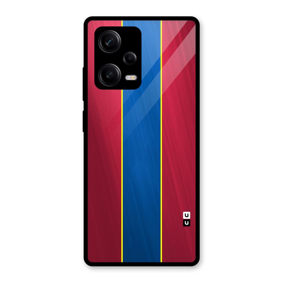 Premium Vertical Stripes Glass Back Case for Redmi Note 12 Pro