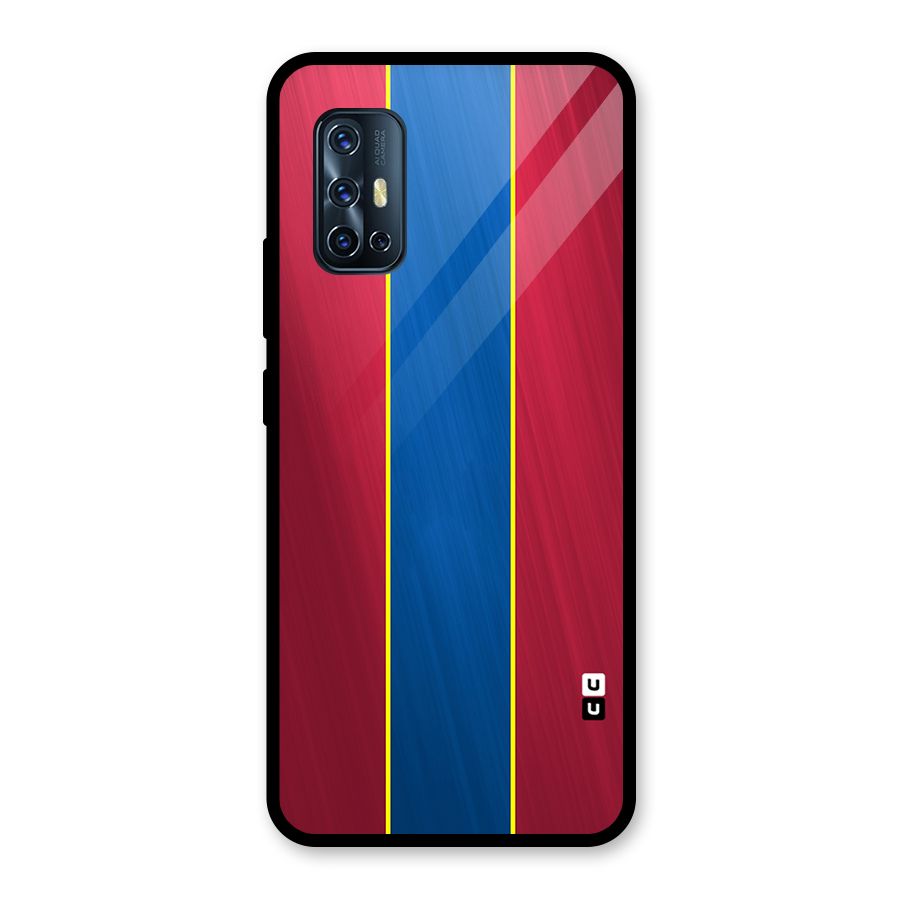 Premium Vertical Stripes Glass Back Case for Vivo V17