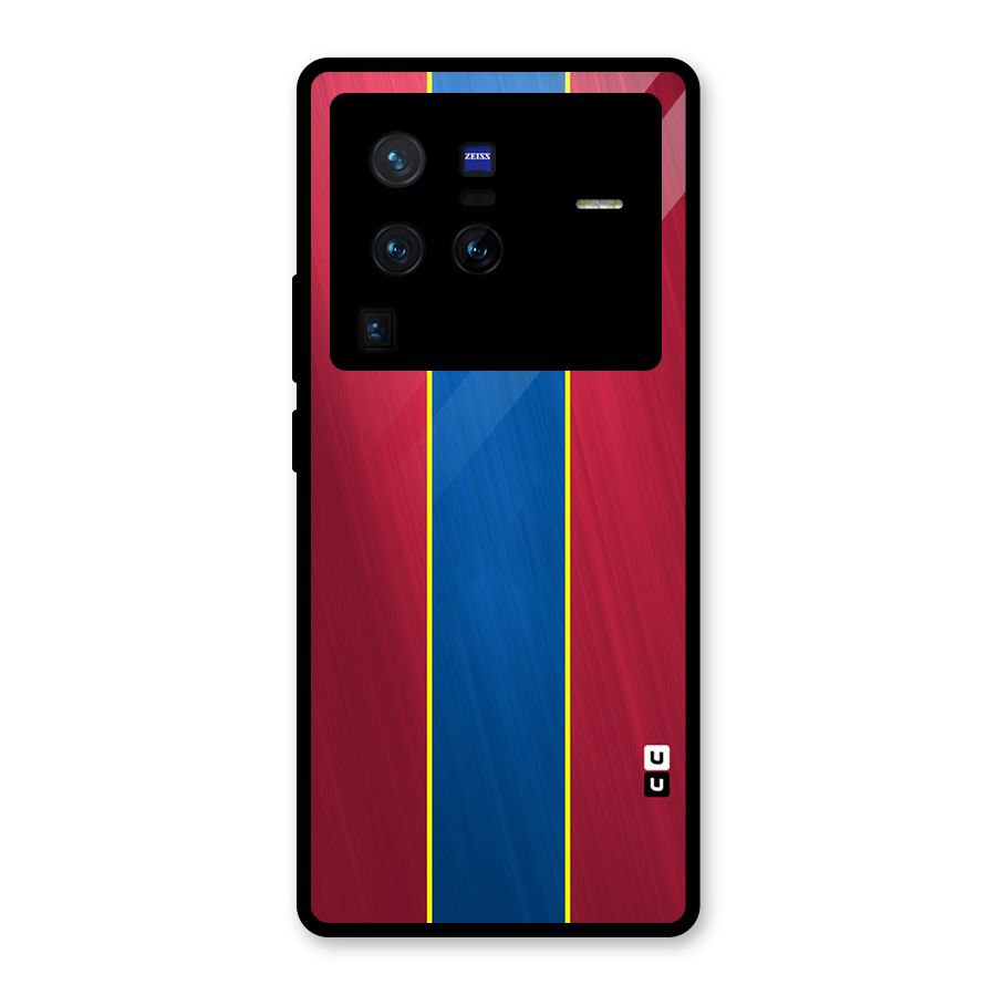 Premium Vertical Stripes Glass Back Case for Vivo X80 Pro