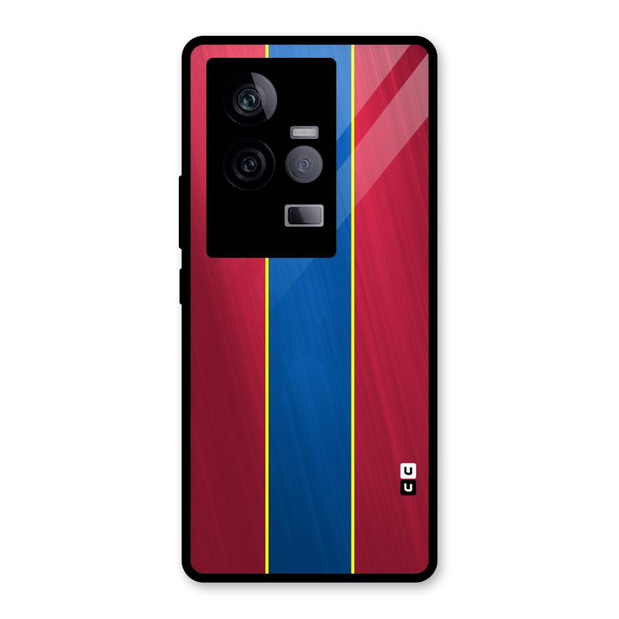 Premium Vertical Stripes Glass Back Case for Vivo iQOO 11 5G