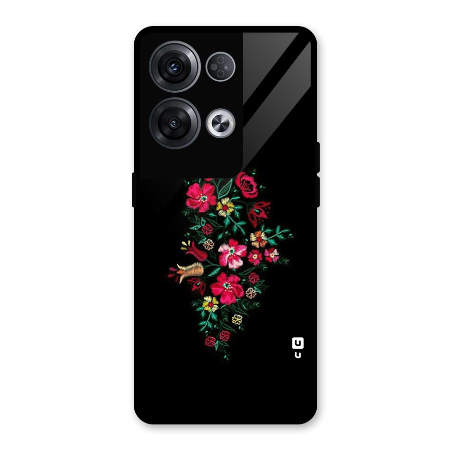 Pretty Allure Flower Glass Back Case for Oppo Reno8 Pro 5G