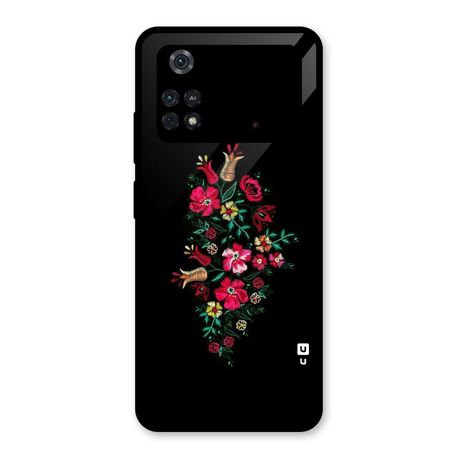 Pretty Allure Flower Glass Back Case for Poco M4 Pro 4G