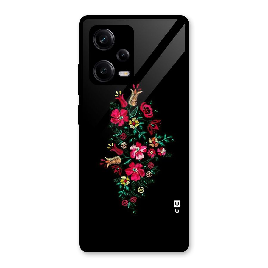 Pretty Allure Flower Glass Back Case for Redmi Note 12 Pro