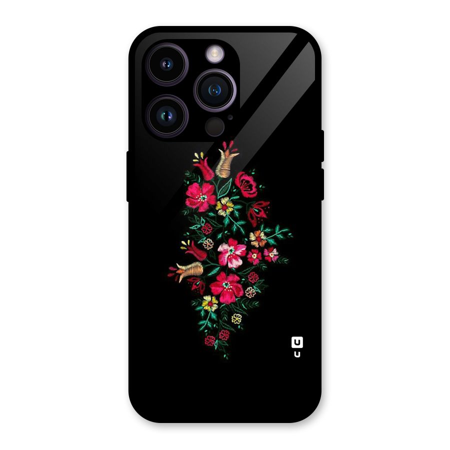 Pretty Allure Flower Glass Back Case for iPhone 14 Pro