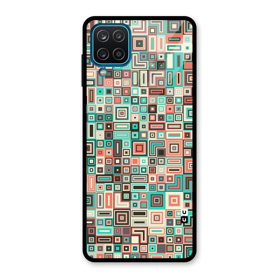 Pretty Boxes Design Glass Back Case for Galaxy A12