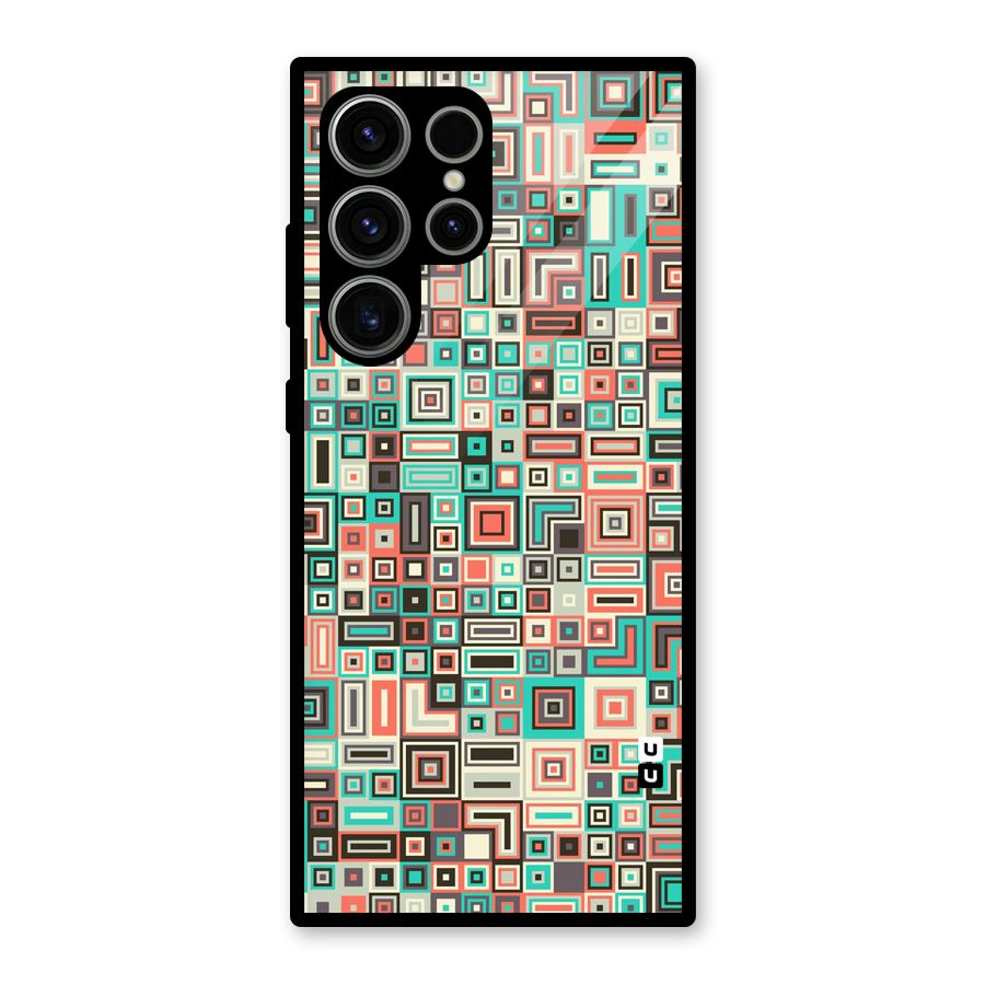 Pretty Boxes Design Glass Back Case for Galaxy S23 Ultra