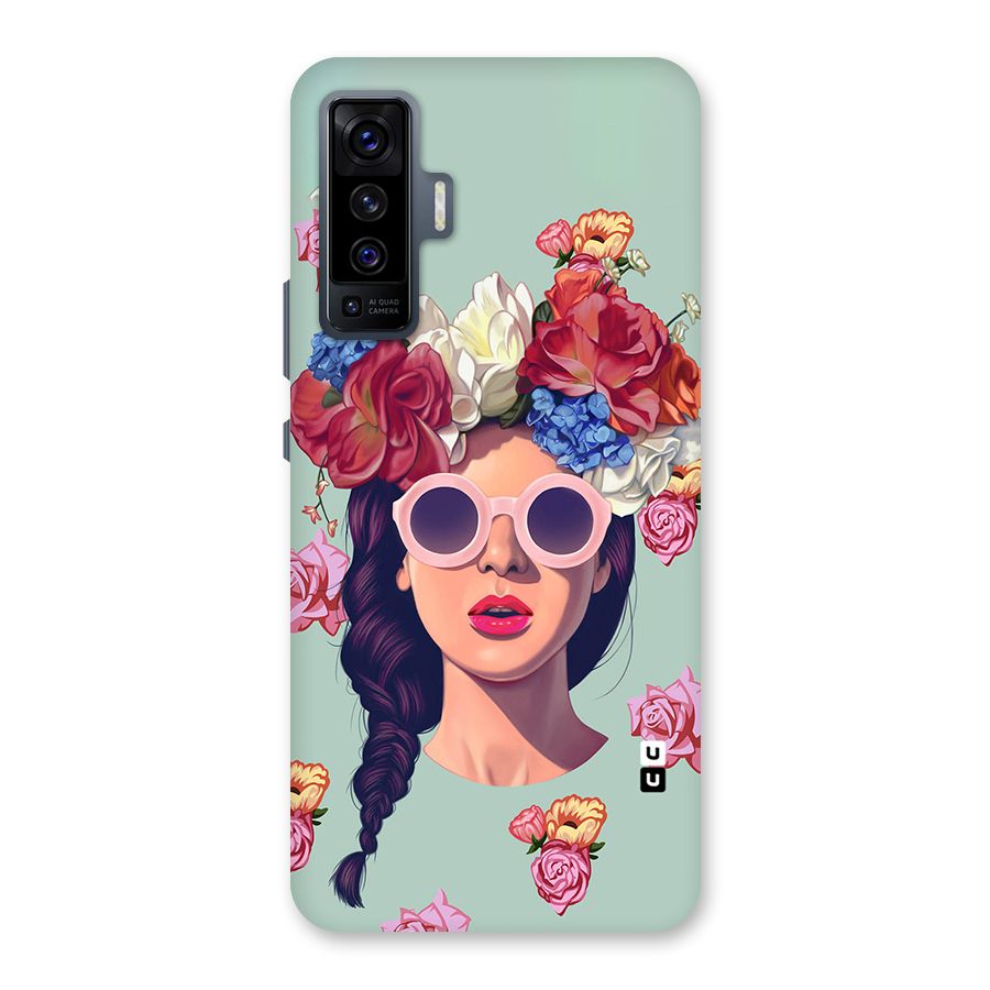 Pretty Girl Florals Illustration Art Back Case for Vivo X50