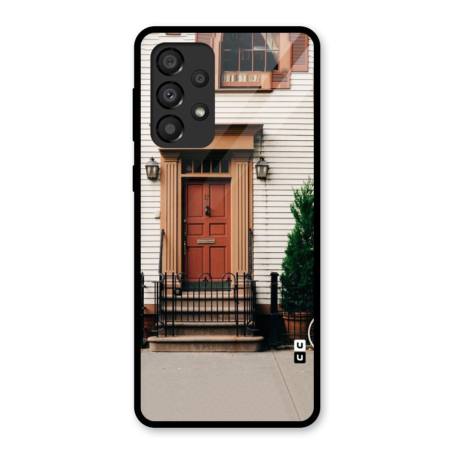 Pretty Orange Door Glass Back Case for Galaxy A33 5G