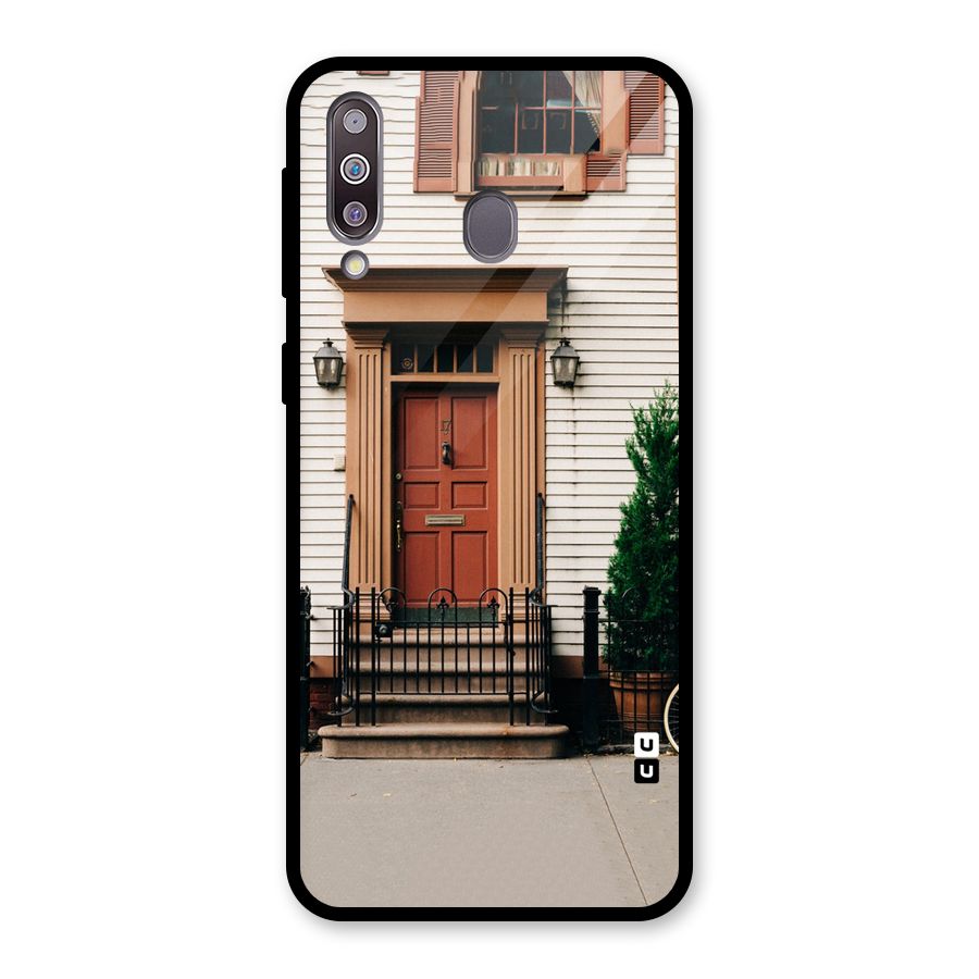 Pretty Orange Door Glass Back Case for Galaxy M30