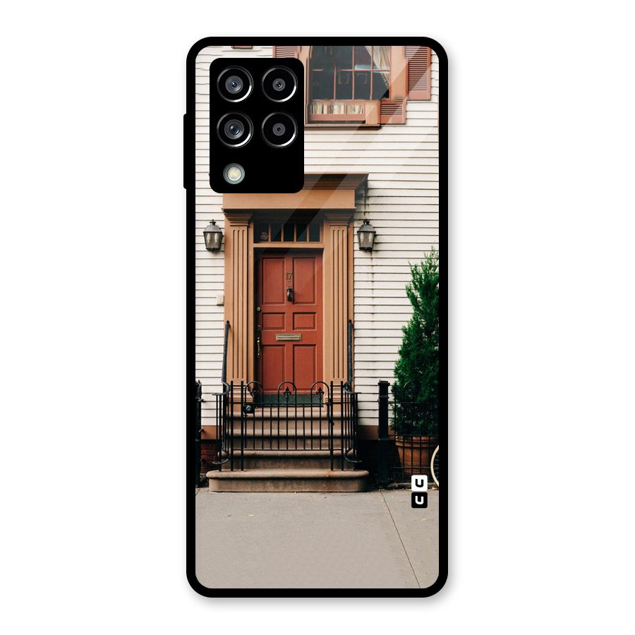 Pretty Orange Door Glass Back Case for Galaxy M53 5G