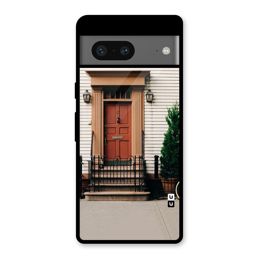 Pretty Orange Door Glass Back Case for Google Pixel 7