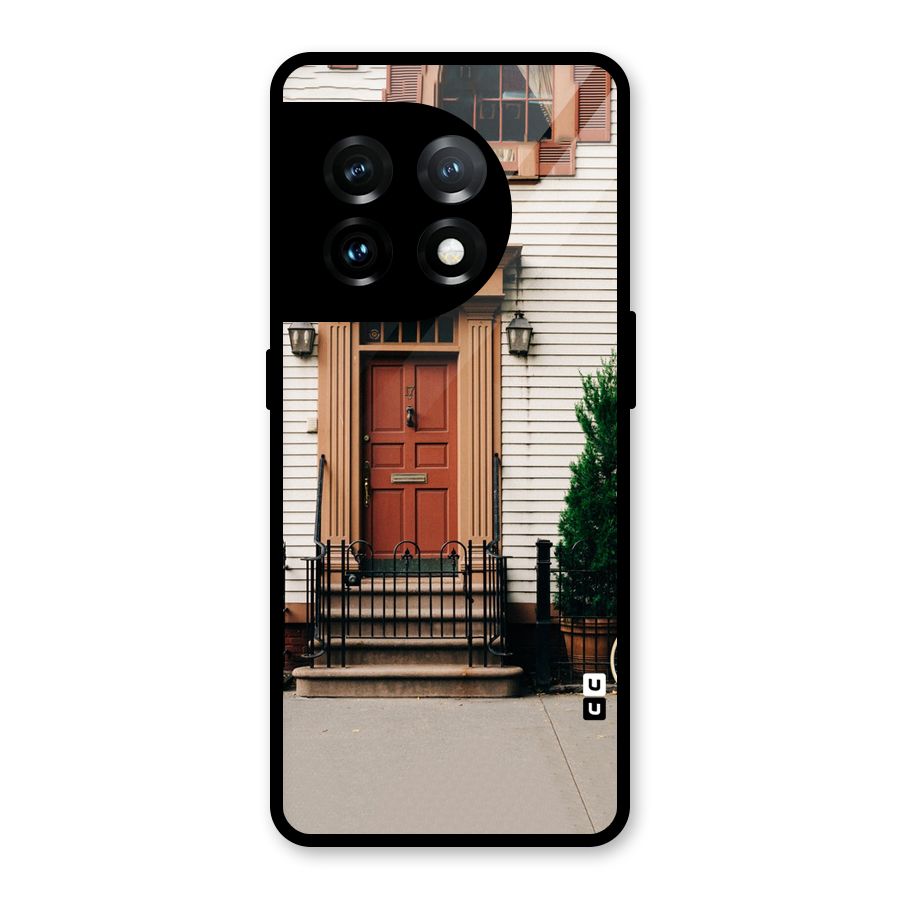 Pretty Orange Door Glass Back Case for OnePlus 11