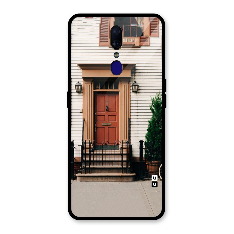 Pretty Orange Door Glass Back Case for Oppo F11