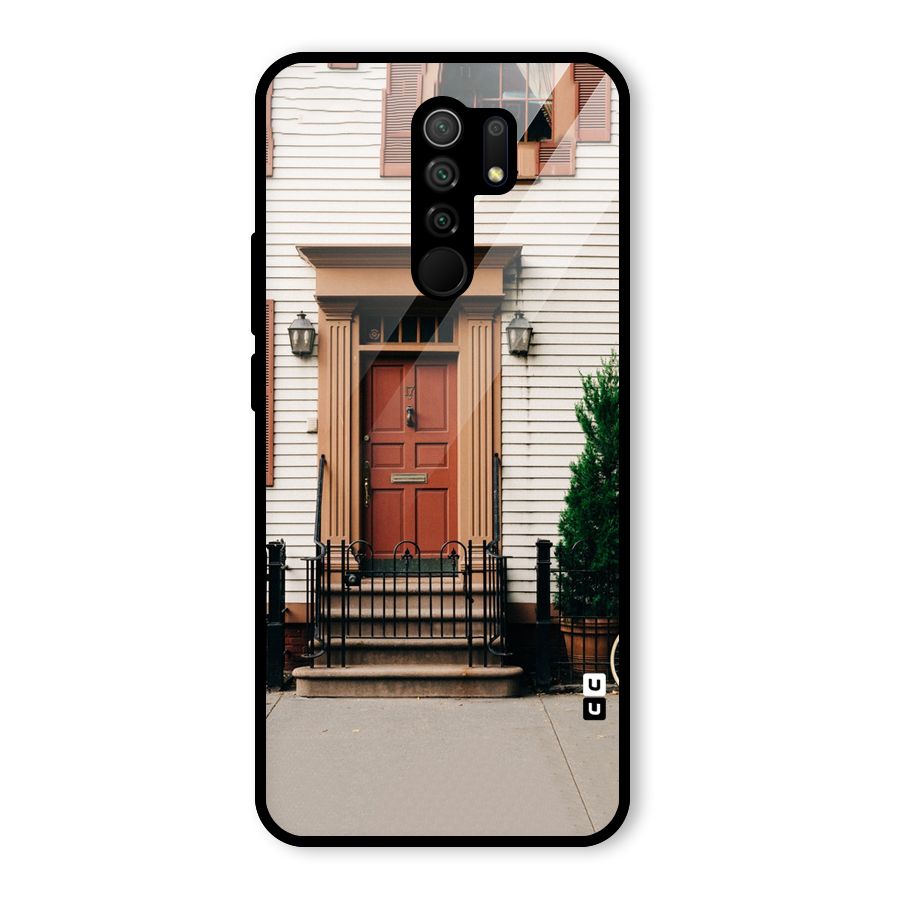 Pretty Orange Door Glass Back Case for Redmi 9 Prime