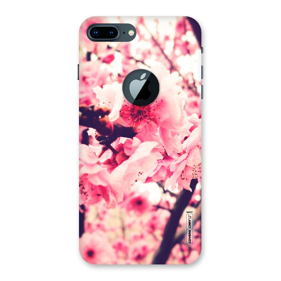 Pretty Pink Flowers Back Case for iPhone 7 Plus Logo Cut