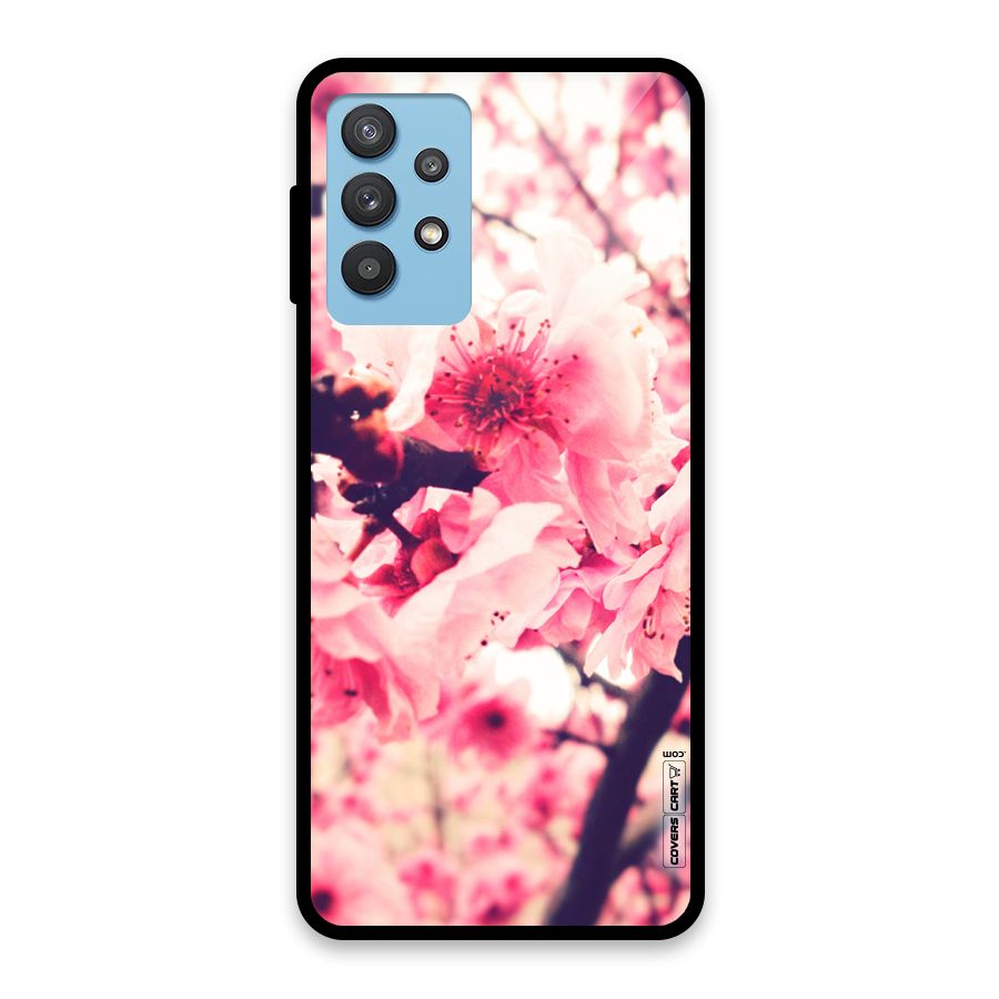 Pretty Pink Flowers Glass Back Case for Galaxy M32 5G