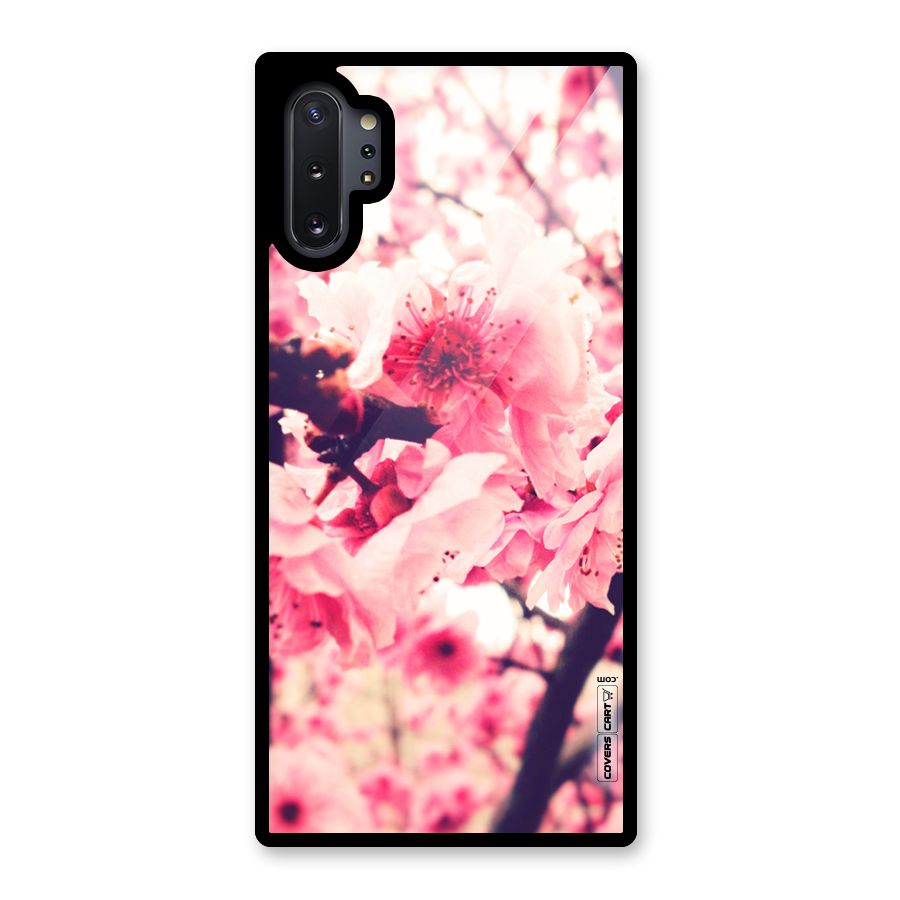 Pretty Pink Flowers Glass Back Case for Galaxy Note 10 Plus