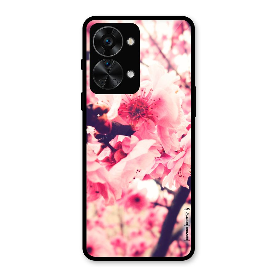 Pretty Pink Flowers Glass Back Case for OnePlus Nord 2T