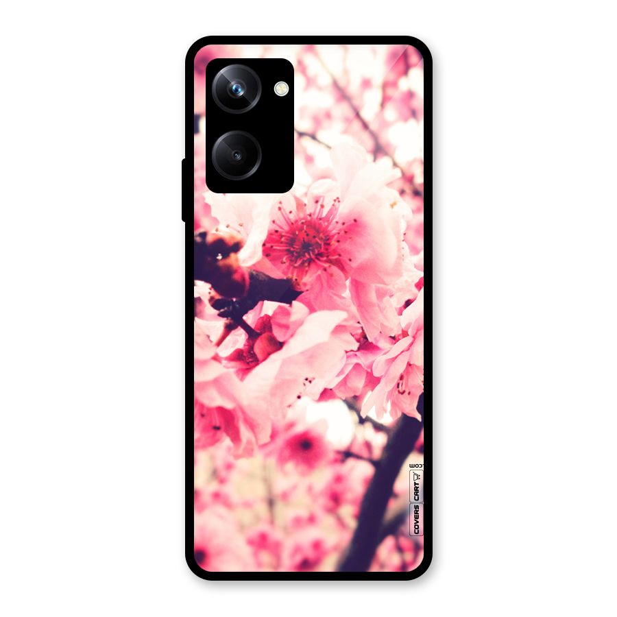 Pretty Pink Flowers Glass Back Case for Realme 10 Pro