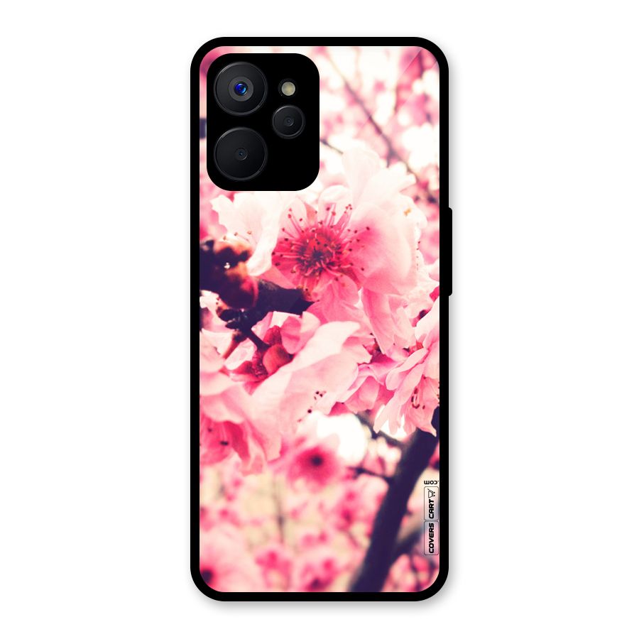 Pretty Pink Flowers Glass Back Case for Realme 9i 5G