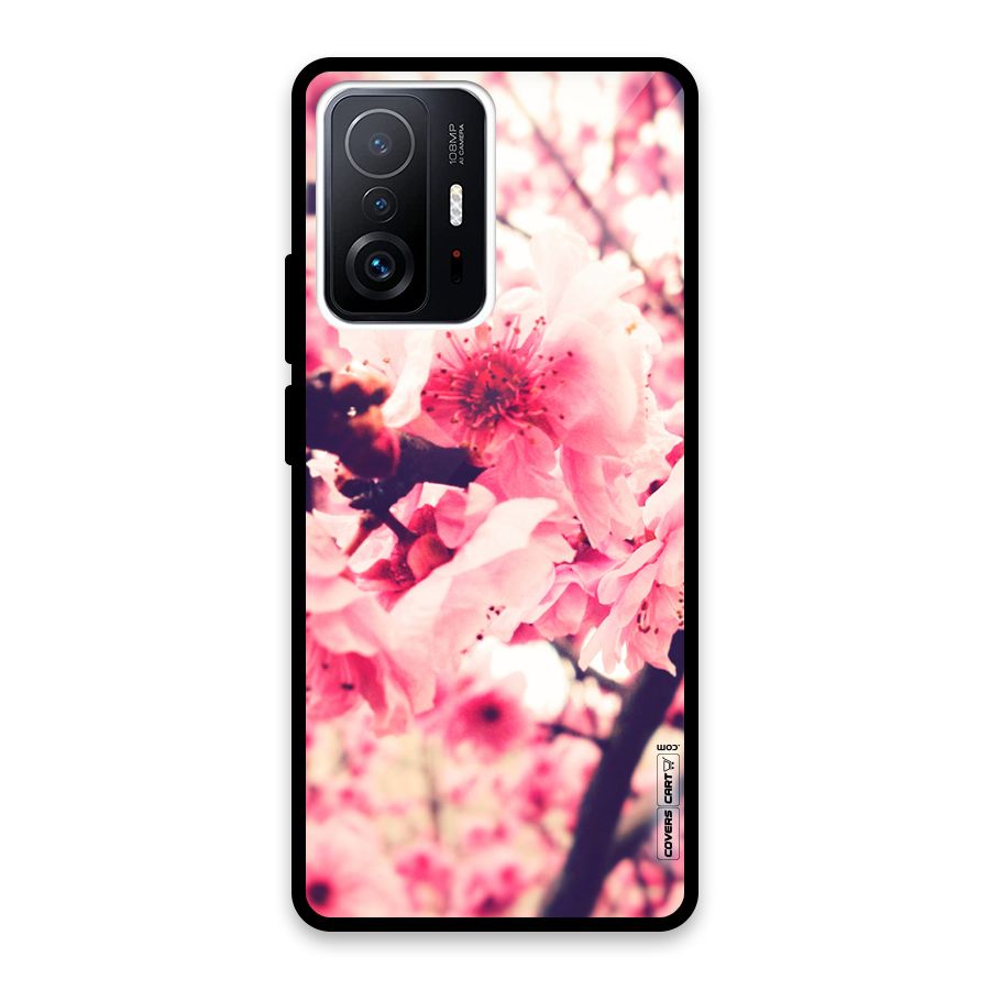 Pretty Pink Flowers Glass Back Case for Xiaomi 11T Pro
