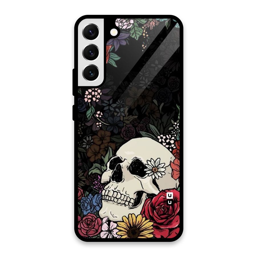 Pretty Skull Glass Back Case for Galaxy S22 Plus 5G