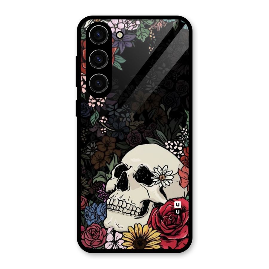 Pretty Skull Glass Back Case for Galaxy S23 Plus