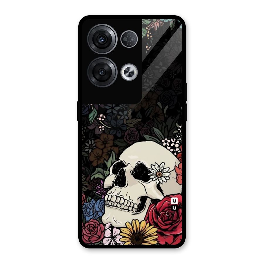 Pretty Skull Glass Back Case for Oppo Reno8 Pro 5G