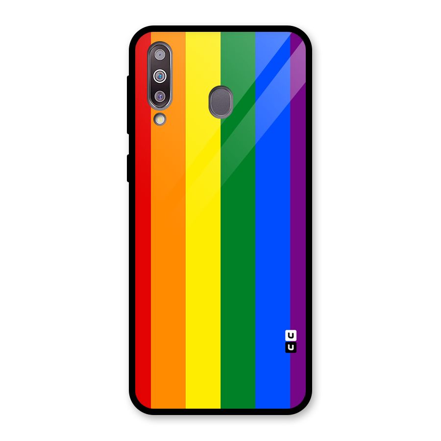 Pride Rainbow Stripes Glass Back Case for Galaxy M30