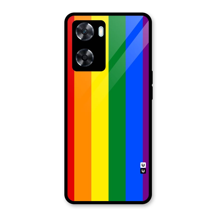Pride Rainbow Stripes Glass Back Case for Oppo A77