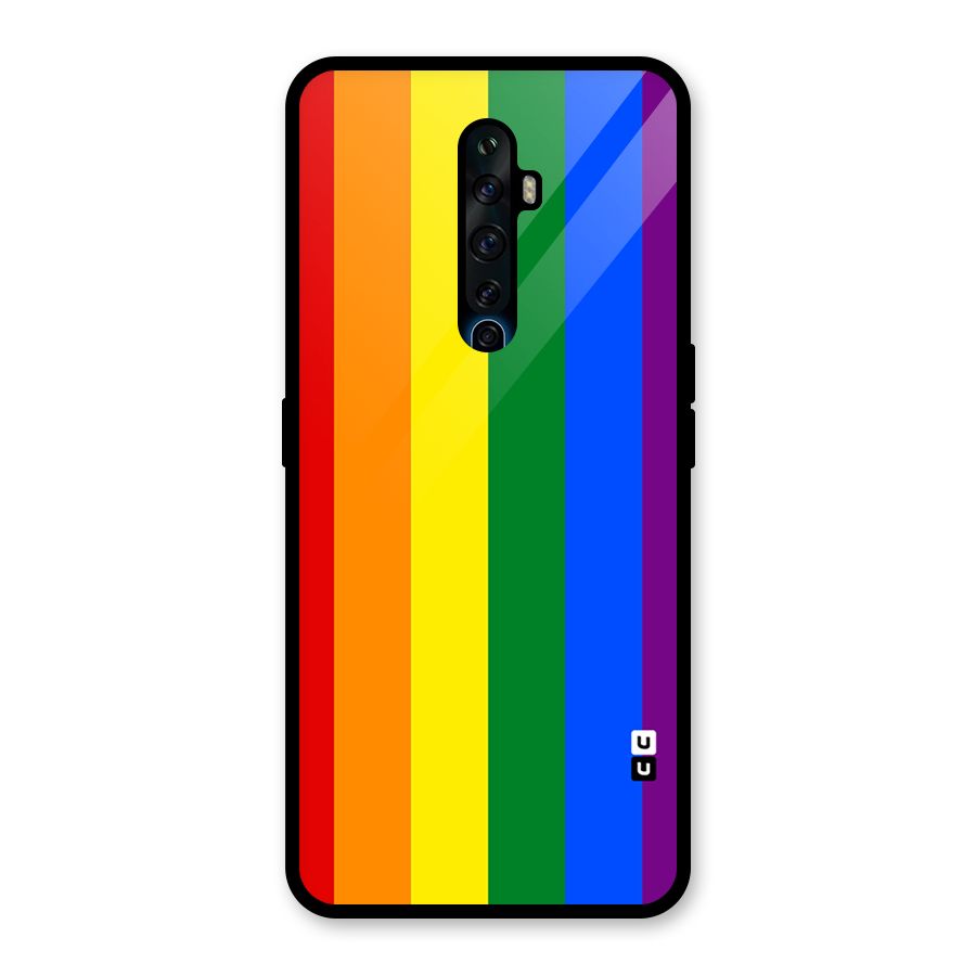 Pride Rainbow Stripes Glass Back Case for Oppo Reno2 F