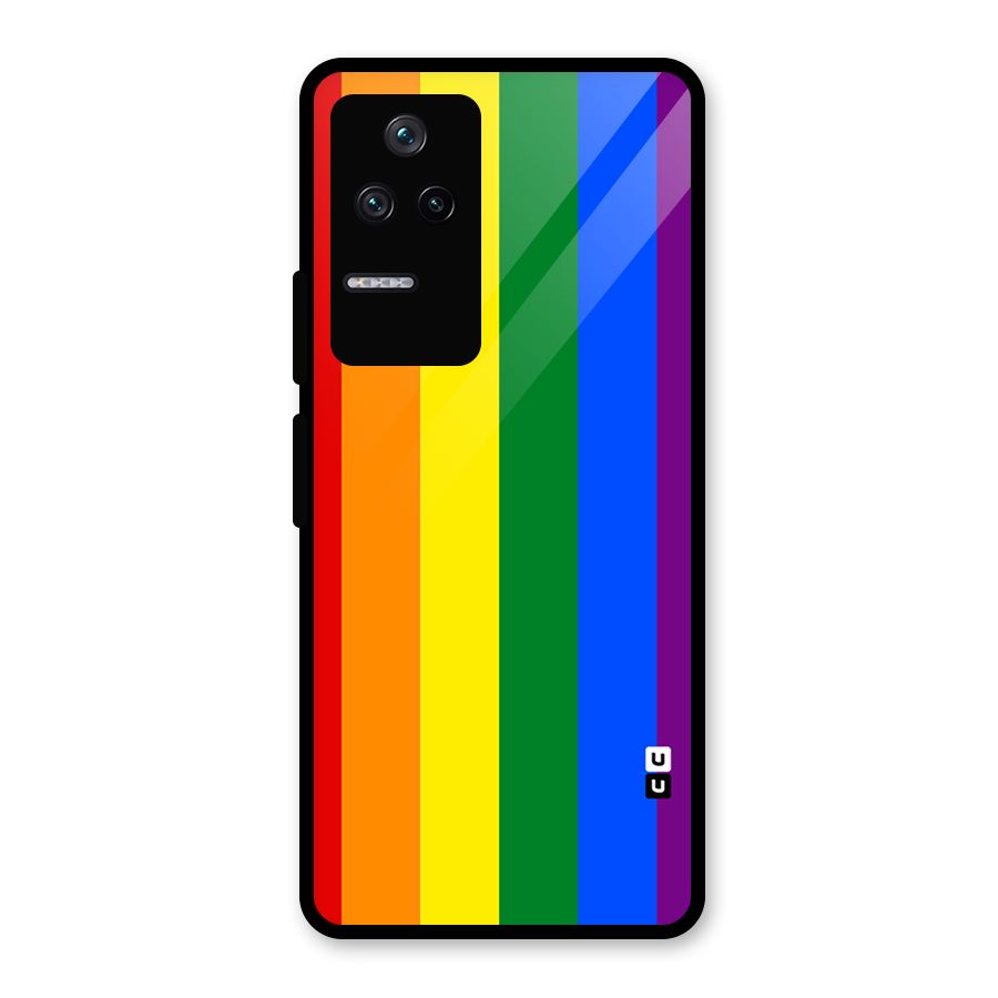 Pride Rainbow Stripes Glass Back Case for Poco F4 5G