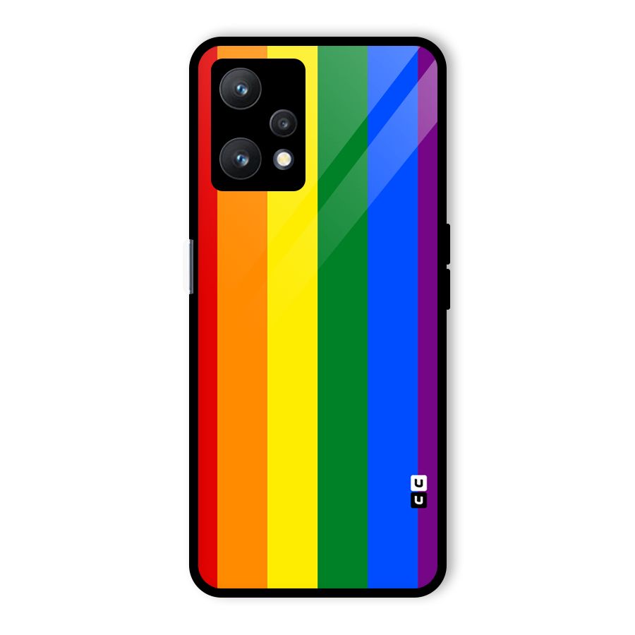 Pride Rainbow Stripes Glass Back Case for Realme 9 Pro 5G